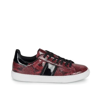 BASKETS ANDRÉ FEMME FRISBEE CUIR BORDEAU NOIR